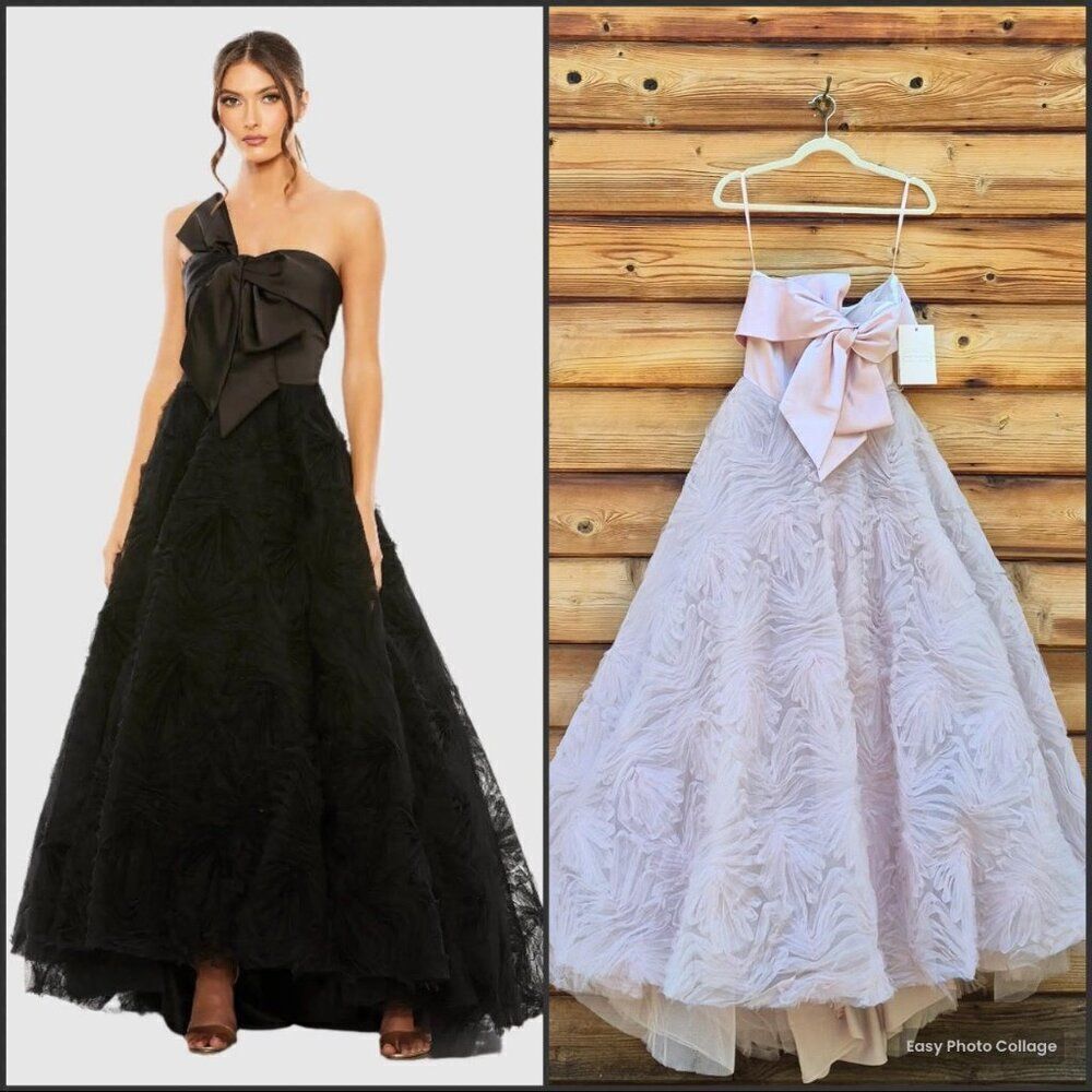 MAC DUGGAL 20584 Strapless Front Bow Knot Tulle Gown Dress